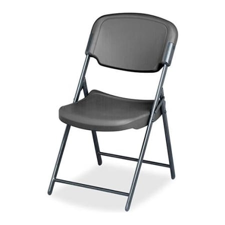 Iceberg Rough n Ready Commercial Folding Chair, Charcoal Seat/Back/Frame, 4 PK 64047